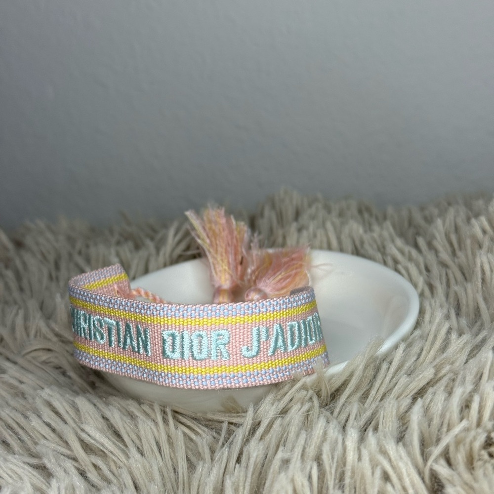 Dior Jadior  Pink and White Rope Bracelet - Picture 2 of 2